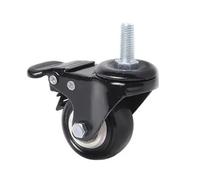 Ruota girevole con diamante in oro da 4 pezzi/lotto da 2 pollici/dimensione M8/M10/M12 ruota for mobili nera con freno e manicotto a doppio cuscinetto(10x25mm- Brakes)