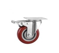 Ruota girevole da 1 pezzo da 4 pollici con ruota for camion in PVC silenzioso resistente all'usura marrone con doppio cuscinetto frenante