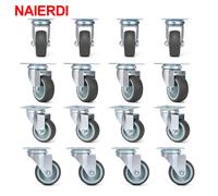 Ruota girevole da 2 pollici NAIERDI ruote in gomma morbida TPR da 4/8/12/16 pezzi, resistente, ruota girevole per mobili con carrello a piattaforma