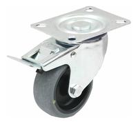 Ruota girevole/frenante da 125 mm con gomma termoplastica grigia elettricamente