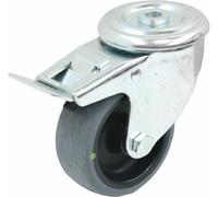 Ruota girevole/frenata da 80 mm con gomma termoplastica grigia a conduzione elet