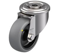 Ruota girevole in acciaio inox da 80 mm con termoplastica grigia a conduzione el
