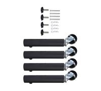 Ruota girevole per cancello con piastra di montaggio, altezza regolabile per cancelli in legno o tubolari, confezione da 4 supporti in metallo resistente