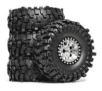 Ruota Gomma 1.9 4Pezzi Per TRX4 Per TRX6 Per SCX10 1/10 RC Car Ricambi RC | Potenziamento del tuo RC car con pneumatici rock 1.9, presa sui sentieri e ruote pre-montate facile(Silver)