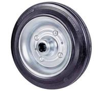 RUOTA GOMMA NERA 112 AVO DISCO ACCIAIO + CUSCINETTI A RULLI D.MM 180X50 PZ 2