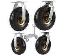 Ruota Gonfiabile di Gomma, Rotelle Per Mobili Heavy Duty, 4 X Ruota Orientabile, Girevole A 360°, Fissa Ruote Pneumatiche, Rotelle Industriali In Gomma, Per Carrello E Mobili