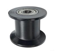 Ruota guida in plastica nera con diametro di 44,8 mm progettata per controllare i vogatori per ripristinare il movimento regolare e ridurre l'attrito come puleggia di ricambio per gli allenamenti