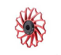 Ruota guida per bicicletta in lega di alluminio progettata per il tensionamento e la guida con cuscinetto in porcellana per prestazioni ottimali (13T rosso)