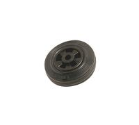 Ruota in gomma intera con cerchione in plastica 125x37x15 mm