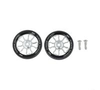 Ruota in lega di alluminio e gomma da 70 mm per biciclette pieghevoli come Brompton e per 3Sixty ottimizzata per portanti e resistenza all'usura (argento)