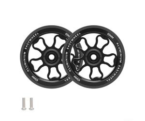 Ruota in lega di alluminio e gomma da 70 mm per biciclette pieghevoli come Brompton e per 3Sixty, ottimizzata per portante e resistenza all'usura (nero)