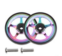 Ruota in lega di alluminio per bicicletta pieghevole Brompton, ruote di ricambio da 60 mm con cuscinetto a sfera, fresata CNC, leggera e stabile, 2 pezzi (colorata)