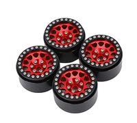 ruota in metallo per auto RC Crawler 4 pezzi Cerchi di ricambio in lega premium per Axial SCX10 SCX10II 90046 90047 CC01 D90 D110 Scala 1:10 Nero Argento Nero Oro Nero Rosso (Nero Rosso)