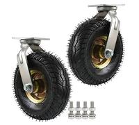 ruota le ruote dei mobili, Ruota fissa in gomma con piastra in acciaio da 2 pezzi, mozzo pneumatico doppio cuscinetto a sfere 150-250 mm(Swivel,200mm/8in)