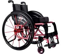 Ruota manuale auto -propriata Super leggero ruota in alluminio pieghevole pieghevole con gamba di swing di bracciolo comodo ruota sportiva ergonomica carico di 100 kg, rosa, larghezza del sedile 36