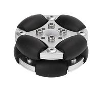 Ruota omnidirezionale in lega di alluminio da 48 mm, ruota per competizioni robotiche con capacità di carico di 3 kg, rulli in nylon PE a doppia per un movimento fluido a 360°