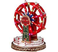 Ruota Panoramica Natalizia con Luci e Musica - Decorazione Natalizia - Ruota Panoramica Natalizia a Batterie - Decorazione Natalizia con Musica e Luci - 20,9 cm x 20,9 cm x 26,4 cm, Rosso