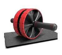 Ruota per addominali, Attrezzatura for allenamento addominali con ruota a rulli for for allenamenti di forza addominale difficile(Rosso)