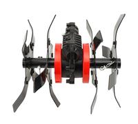 Ruota per attrezzi coltivatori 2 in 1, ruota elettrica per aratura e sminuzzamento del terreno, accessorio da 28 mm con 9 denti in lega di alluminio per tagliaerba, ideale per dise