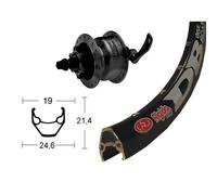 Ruota per bicicletta Dinamo a vite Wiener Winora RIG.ZAC 2000 DIS. DH3D30 Noir