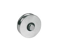 Ruota per cancelli 2 cuscinetti a sfera Gola Tonda ART. 363 IBFM in acciaio zincato in diametro 140