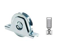 Ruota Per Cancelli Gola A 'Y' In Acciaio, Con Supporto E Cuscinetto A Sfera.