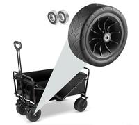 Ruota per carrello da giardino in poliuretano resistente, girevole a 360°, con cuscinetti per tutti i terreni, capacità 300 kg, compatibile con la maggior parte dei vagoni (nero/arancione), 20 x 7,5