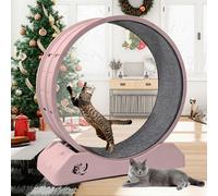 Ruota per esercizi per gatti per gatti da interni - Ruota in stile tapis roulant con pista in moquette | Fitness e gestione del peso