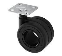 Ruota per mobili di design KÖLN nera, Ø 65 mm, carico massimo 60 Kg, altezza 84 mm Ruota girevole Ruota per trasporto di SOTECH