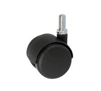 Ruota per mobili, diametro 50 mm/40 kg, filettatura M10, ruote per mobili, sedia da ufficio, lettino, sedia da scrivania, sgabello, colore nero