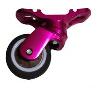 Ruota per parafango in lega di alluminio per bici pieghevole Brompton, rullo omnidirezionale silenzioso da 32 mm con finitura anodizzata, parte di ricambio facile da installare (rosso rosa)