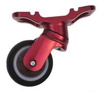 Ruota per parafango in lega di alluminio per bici pieghevole Brompton, rullo omnidirezionale silenzioso da 32 mm con finitura anodizzata, parte di ricambio facile da installare (rosso)