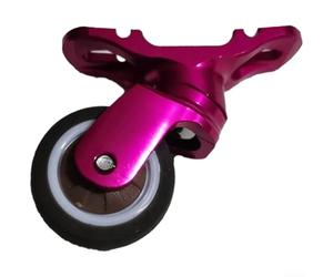 Ruota per parafango in lega di alluminio per bici pieghevole Brompton, rullo omnidirezionale silenzioso da 32 mm con finitura anodizzata, parte di ricambio facile da installare (rosso rosa)