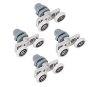 Ruota per porta scorrevole a rulli per bagno, 4 pezzi, ruote doppie durevoli per porte scorrevoli in vetro, finestre in lega di alluminio ABS in diverse dimensioni, scorrevolezza (20 mm)