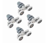 Ruota per porta scorrevole a rulli per bagno, 4 pezzi, ruote doppie durevoli per porte scorrevoli in vetro, finestre in lega di alluminio ABS in diverse dimensioni, scorrevolezza (25 mm)