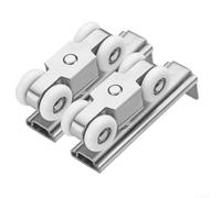 Ruota per porta scorrevole in acciaio inossidabile, resistente, carico 80 kg, funzionamento silenzioso e fluido per porte in legno della cucina, finitura spazzolata, confezione da 2