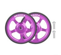Ruota pieghevole da 60 mm con struttura in lega di alluminio e gomma per Brompton e per biciclette pieghevoli 3Sixty, set di 2 ruote con viti (viola)