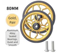 Ruota pieghevole per bici Easy da 80 mm in lega di alluminio con copertura in gomma per Brompton e per 3Sixty, ruote leggere e a basso attrito con cuscinetto per modelli di bici pieghevoli (nero)