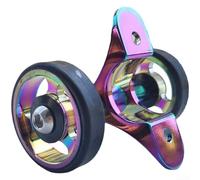 Ruota pieghevole per bicicletta, 42 x 61 x 70 mm, con cuscinetti in lega di alluminio, accessorio per parafango, facile da installare, per biciclette pieghevoli (colore arcobaleno)
