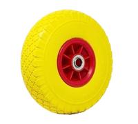 RUOTA PIENA ANTIFORATURA PU GIALLA CARRELLO CARRIOLA 25CM CERCHIO IN PLASTICA
