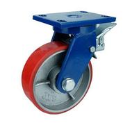Ruota Piroettante Da 10" Con Freno Superiore In Ghisa Poliuretano 3307 Libbre