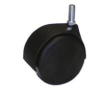 RUOTA PIV. ASTA FILETEE 10X15 D. 50 DOPPIO GALET NYLON NERO CARICA 40KGS