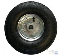 RUOTA PNEUMATICA DISCO METALLO CON CUSCINETTO A SFERA PER CARRELLO cm 26 - FORO