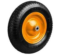 RUOTA PNEUMATICA GOMMATA NERA CON CUSCINETTI PER CARRELLO CARRIOLA 16" 4.00-8