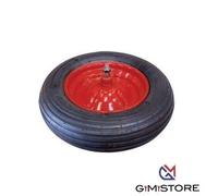 Ruota pneumatica x carriola mm370x80 disco metallo mozzo mm260 + asse + Pfu Hand