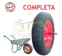 RUOTA PNEUMATICO CARRIOLA 3.50 - 8 RICAMBIO ASSE LUNGO 155mm MODELLO VESPA GOMMA