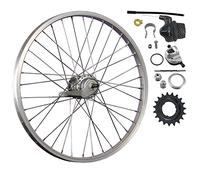 Ruota posteriore da 20 pollici, cerchio in alluminio, cambio al mozzo Shimano Nexus Inter-3, freno a contropedale - argento