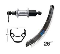 Ruota posteriore Exal Winora Zx 19 26 Sh.8-10v Noir