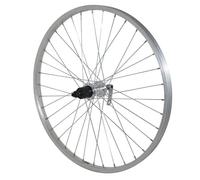 Ruota posteriore in alluminio con mozzo in alluminio e bloccaggio cassetta Velox Shimano 7V. 21C Argenté