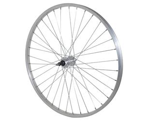 Ruota posteriore mountain bike mozzo alluminio asse completo Velox 7-6V. Argento